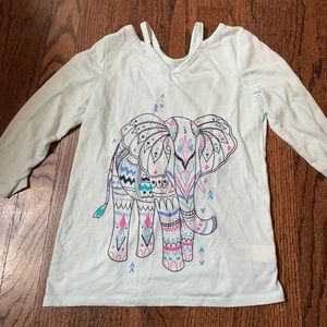 Girls Mudd Elephant 3/4 sleeve shirt